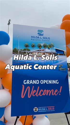 Today, I had the great pleasure of hosting the grand opening of the new Hilda L. Solis Aquatic Center — the first aquatic facility operated by @countyofla in the San Gabriel Valley! Alongside the ribbon-cutting and inaugural jump into the pool with the community, families were able to sign up for classes and enjoy a resource fair featuring essential County services and partner community organizations. Guests also experienced performances from lphsband, a special show by the USA Artistic Swimming