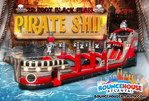 22' Tall Black Pearl Ship Water Slide | BounceHouseAtlanta
