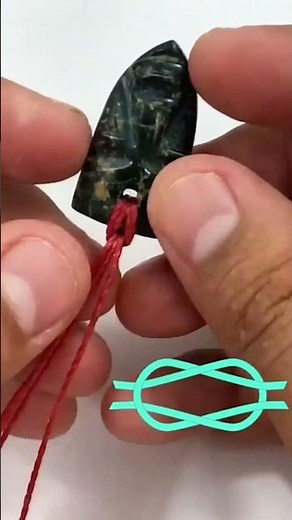 Macrame pendant with jade stone #handmade #crafts #tutorial