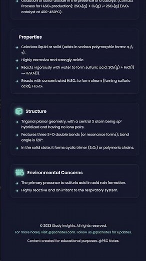 Sulphur Dioxide and Sulphur Trioxide: Preparation, properties, structures, and environmental co...
