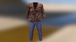 Biker Jacket and Jean Pants - 3D model by uvee10