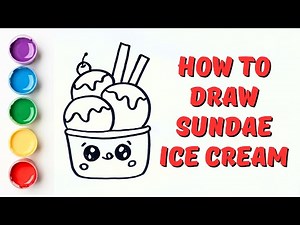 How To Draw An Ice Cream Sundae Step By Step | Easy Draw For Kids