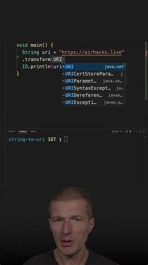 String to URI with a Method Reference #java #shorts #coding #airhacks