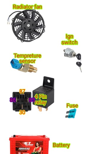 Basic Radiator Fan Wiring Diagram #AutomotiveElectrical | Matech Car Aircon