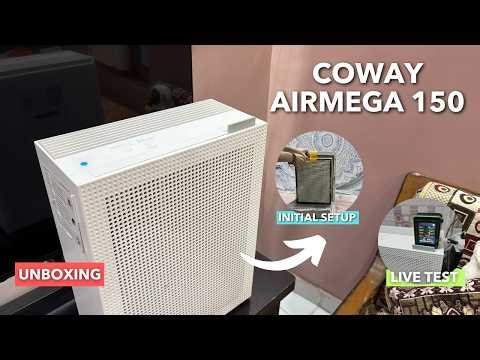 Coway Airmega 150 AP-1019C Air Purifier Unboxing, Initial setup, How to Use, Function, Live Test