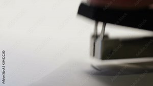 Creative woman making postcard for favourite friend's birthday, fastening paper