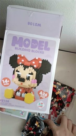 ASMR Fake Order – Packing Disney Nanoblocks (Mickey, Minnie, Donald, Daisy) Model Building Blocks v1