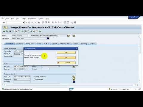 Preventive Maintenance Single Cycle process - SAP PM