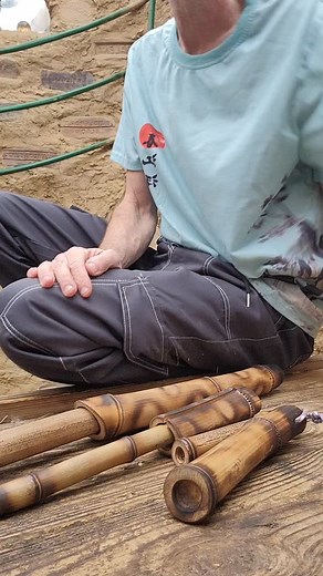 3 different bamboo percussion instruments, handmade from natural USA grown #bamboo. The first is similar to claves, two solid pieces that produce higher pitched piercing tones. The second has a natuarlly ocoured split, which when struck produces warm throaty tones. The third is a two-toned split drum. All three about to drop on my #etsyshop. #bamboodrum #organicmusic #percussioninstrument #drumming #woodclaves #percussionsounds #uniquemusicalinstruments #etsystarseller #madeinusa | Wes Supper