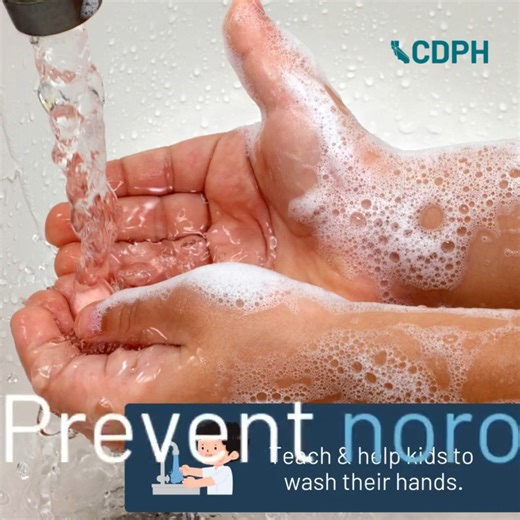 Norovirus is on the rise! It is very contagious and easily spreads from person to person, causing vomiting, diarrhea, nausea and stomach cramps. If you have any of these symptoms, keep away from others and take steps to prevent the spread of germs: - Wash hands often with soap and water (hand sanitizer does not work on norovirus!) - Clean and disinfect surfaces - Avoid and do not prepare food for others while sick and for 2 days after you feel better Learn more: https://www.cdph.ca.gov/Programs/