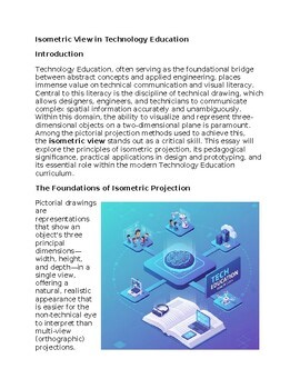 Isometric View in Technology Education - Reading Passage and x 10 Questions