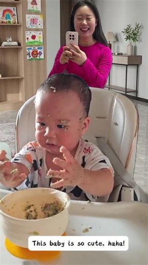 This baby is so cute, haha!この赤ちゃん、とってもかわいいね、ハハ！ #funny #baby #cute#shorts