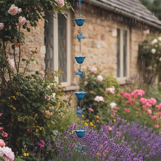 Hummingbird Rain Chain Gutter Downspout,hanging Garden Decor Iron Rain Catcher Outdoor Zen Garden Ornament Patio Balcony Yard Rain Chain - Etsy