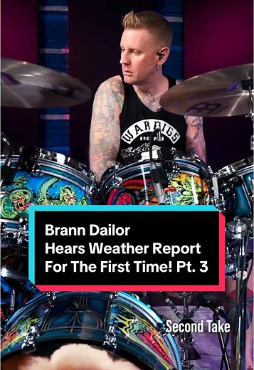 Mastodon’s Brann Dailor Hears Weather Report For The First Time! Pt. 3 Join us as Mastodon’s Brann Dailor takes on the challenge of crafting a drum part on the spot after hearing it for the first time. How will he interpret Weather Report’s intricate grooves and unconventional song structures? How does he break down their unique rhythms and phrasing in real time? Head over to the Drumeo channel to watch the full video with Brann Dailor! 🎬 #brann_dailor #mastodon #drummer #weatherreportband #jaz