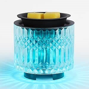 Electric Wax Melt Warmer PTC Heating with 7 Colors LED Changing Light Scented Wax Warmer Fragrance for Office Home Gifts & Decor (Tall)