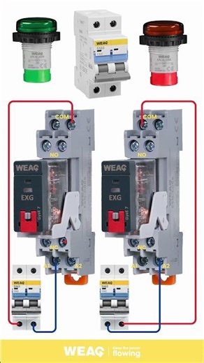 Electromechnical Relay Interlock Demo: Safe Dual Control with Visual Indicators.