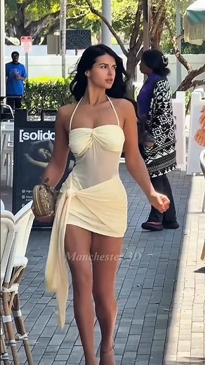 Cream Halter Ruched Mesh Mini Dress Outfit Ideas 🤍 | Classy Elegant Summer Fashion for Women #shorts