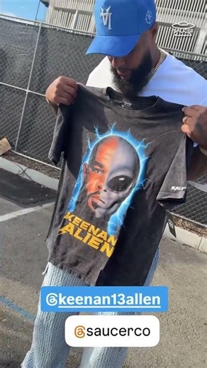 Keenan Allen with his Keenan Alien T-Shirt by SAUCER 👽