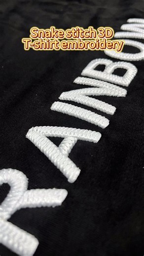 Rainbow Embroidery Machine, Snake stitch 3D tshirt embroidery #embroiderymachine #embroiderytutorial