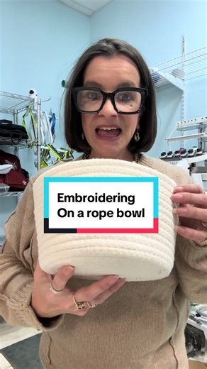 Found this rope bowl at the Goodwill so thought it would be a good practice piece to see if I could embroider on it since it’s a thick item. #embroidery #embroiderytutorial #embroiderymachine #needlepoint #embroidered