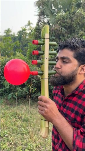 Amazing Bamboo Creation Four Pipe End Four Color Balloons #bamboo #cute #diy #edit #new