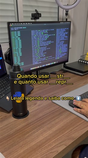 Python Code | Programação on Instagram: "Da uma olhada nessa explicação, Dev! 🐍👇🏼 ➡️ __str__: serve para representação amigável do objeto. É o que você quer que apareça para humanos. 🧑🏻‍💻 Exemplo: print(objeto) mostra algo fácil de ler, bonito e compreensível. ➡️ __repr__: serve para representação oficial/precisa do objeto. É voltado para desenvolvedores. 🧑🏻‍💻 Exemplo: ao digitar objeto no console, ele deve mostrar algo que, se possível, permita recriar o objeto. 💡 Dica prática: impl
