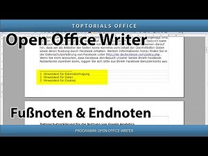 Fußnoten & Endnoten hinzufügen (Open Office Writer)