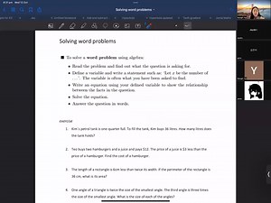 Solving worded problems
