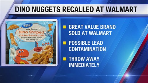 Lead found in dinosaur-shaped chicken nuggets sold nationwide at Walmart