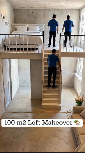 3.5M views · 29K reactions | Complete loft makeover with only 100 m2 area ✨ • • #homeimprovementideas #loftdesign #homerenovationproject | Tiffany Design Studio | Facebook