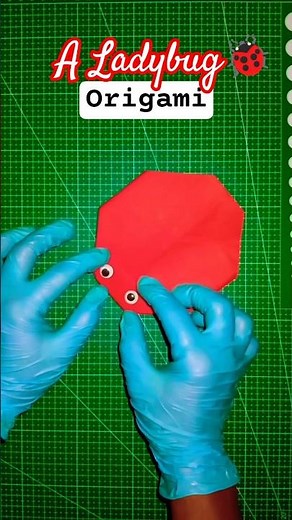 How to make A Ladybug Origami Easy tutorial for BEGINNER#shorts #shortart #origamitutorial