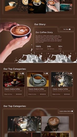 Coffee Website Design in figma / Modern glass Coffee Shop Website Tutorial 2026/ #uidesignlearning