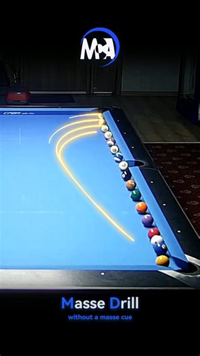 Pool Billiards Masse Drill #billiards #billiard #8ballpool #9ball #poolplayer #sports