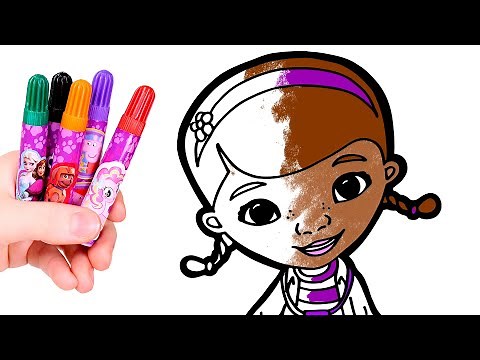 Dibuja y Colorea a la DOCTORA JUGUETES 👩‍⚕🌈🩺 Dibujos para niños