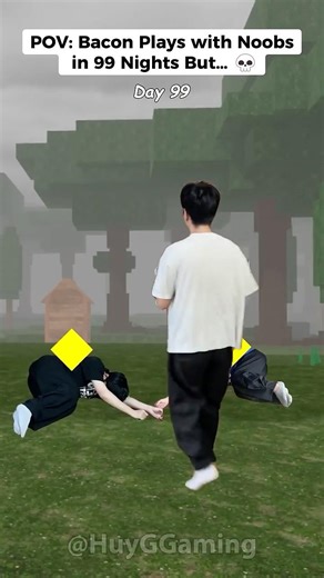 When Bacon Plays with Noobs in 99 Nights, But… 💀 #HuyG #roblox #99nightintheforest