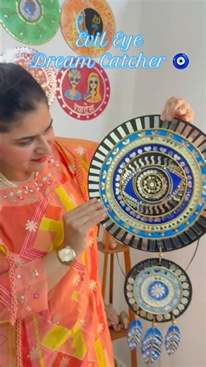 Evil Eye 🪬 Dream Catcher DIY || Easy Dream Catcher DIY #diy #dreamcatcher #evileye #easydiy #craft