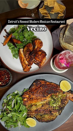Detroit Halal Eats & Activities on Instagram: "Vecino | 📍Detroit, MI Just visited one of the newest spots in Detroit, @vecinodetroit . It’s a Latin-inspired restaurant in the historic Midtown neighborhood! They offer a fusion of modern Mexican cuisine with a simple yet innovative menu. The dishes are inspired by Mexico’s rich culinary heritage, and are cooked on a wood-fired grill for that perfect smoky flavor. The staff is absolutely amazing, making the experience even better! Plus, they have