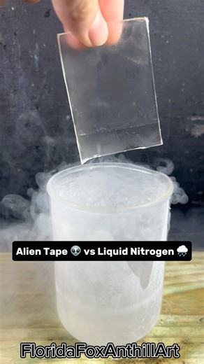 Alien Tape 👽 vs Liquid Nitrogen 🌧️#Satisfying #Experiment #Science #ASMR #LiquidNitrogen
