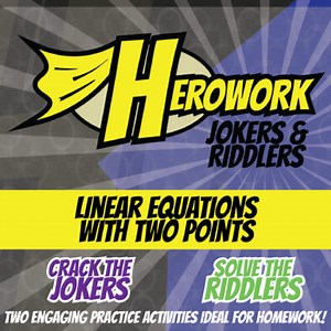 Linear Equations w/ Two Points Printable Activities - Herowork Worksheets