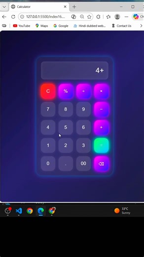 Built this glowing Neon Calculator using pure HTML, CSS & JavaScript #ytshorts #trending