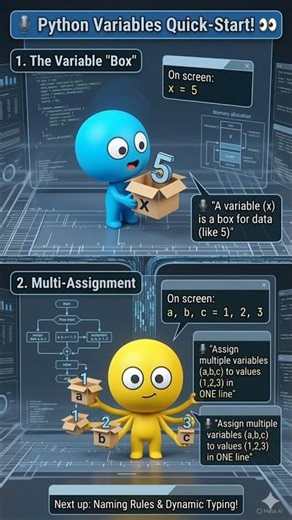 Python Variables in nutshell 🐍#shorts#coding#python#2026 #new#trending#explore #reels #fyp#
