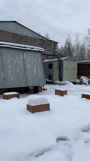 Snowy day on the mining farm ❄️