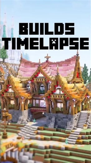 【Minecraft】建築勢がグラデーション屋根のお家建ててみたよ🏠#minecraft #shorts