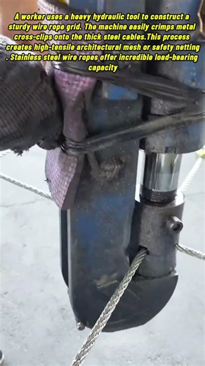 Hydraulic Machine Crimping Metal Clips On Wire Mesh