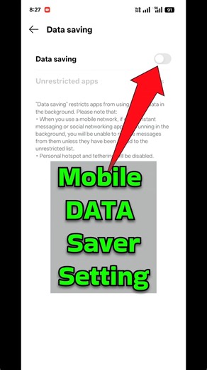 Data Saver Setting Realme |Mobile Data Saver | Data Saver kaise on karen #shorts #shortvideo