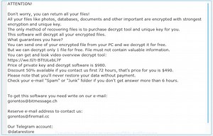 Remove Gorentos@firemail.cc ransomware virus (Restore, Decrypt encrypted files)