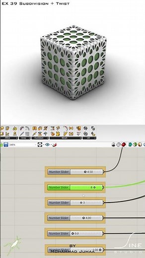 Grasshopper - EX 39 - Subdivision + Twist ‪@sinestudio‬ #parametricdesign #grasshopper