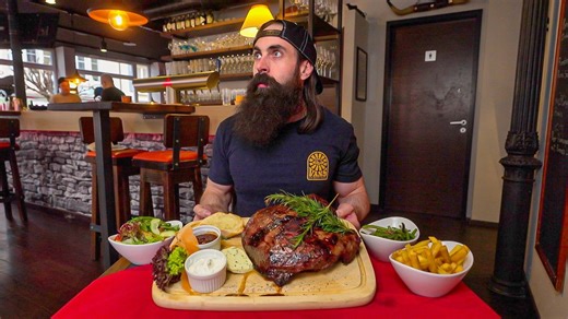 1.6M views · 21K reactions | 72oz of steak. chips, garlic bread, green beans and a side salad...all to be finished inside ONE HOUR... A few months back I visited Porterhouse Restaurant in Radolfzell, Germany to see if I could get it down and win the meal is ON THE HOUSE! | Beard Meats Food | Facebook
