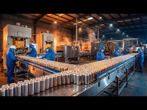 ''Inside a Mega Aluminum Can Factory 🥤 | How Cans Are Made Step by Step''