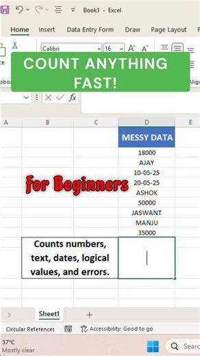 COUNTA Formula in Excel That 99% Users Ignore! #shorts #excel #exceltips #counta